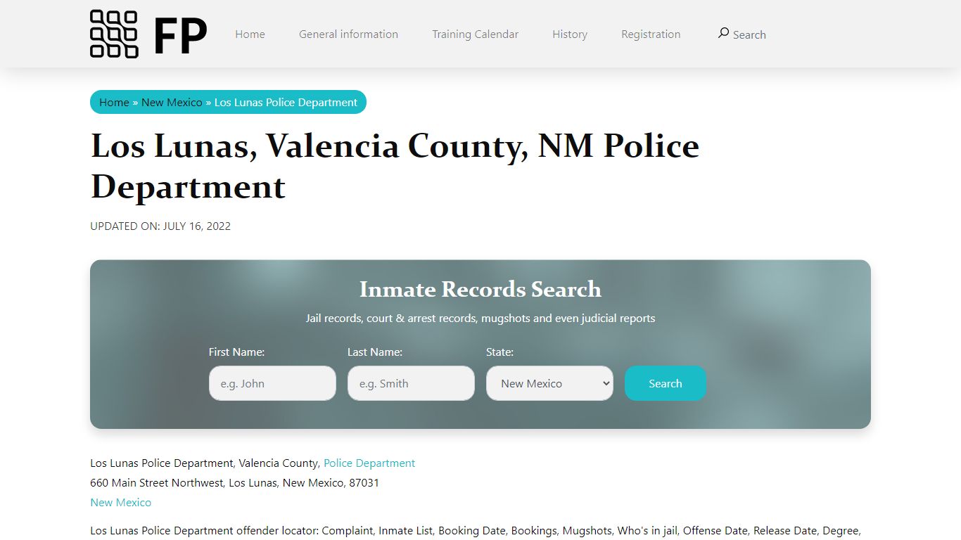 Los Lunas, NM Police - City Jail Inmates, Arrests