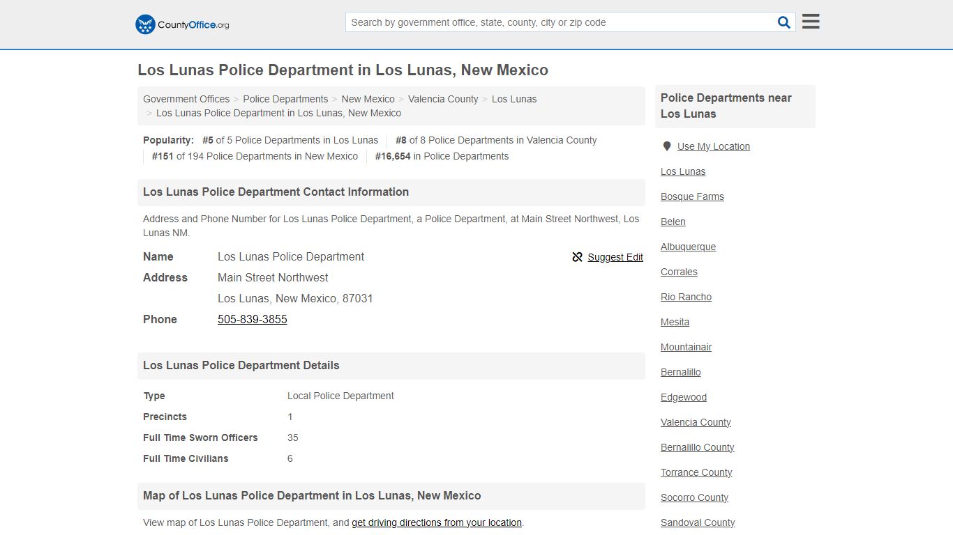 Los Lunas Police Department - Los Lunas, NM (Address and Phone)