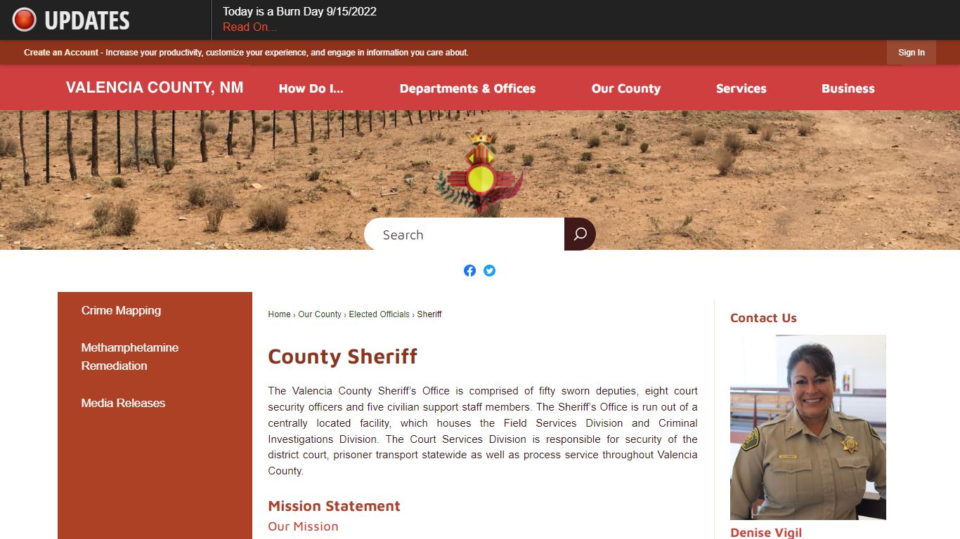 County Sheriff | Valencia County, NM